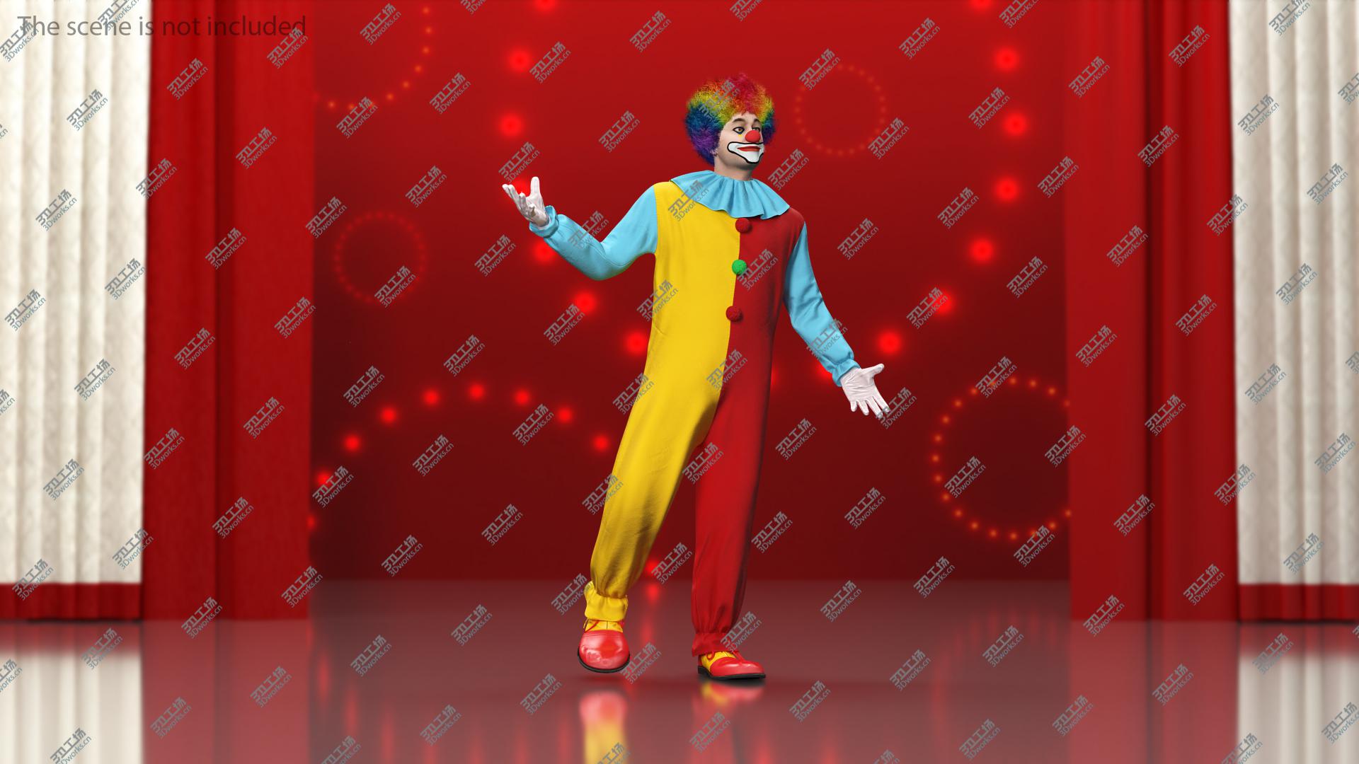 images/goods_img/202104093/Funny Clown Costume Standing Pose Fur 3D model/4.jpg